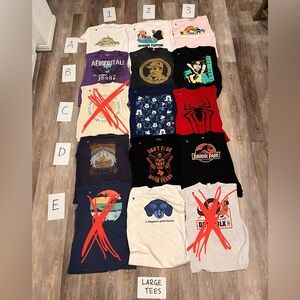 5 Large Graphic T-Shirt For $25 Plus $4.99 SHIPPING Music Sports Hunting Cartoon